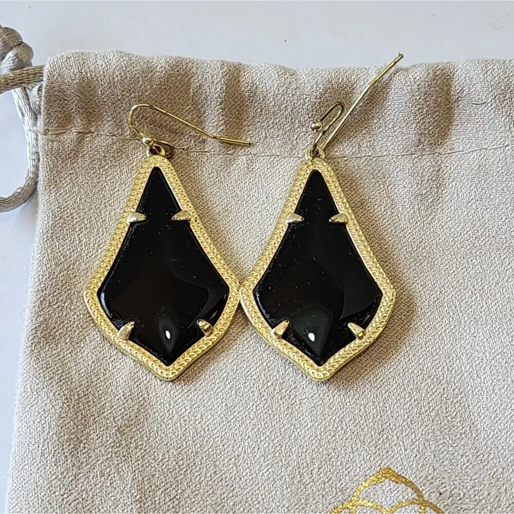 Kendra‎ Scott gold and Black Alex Drop Earrings